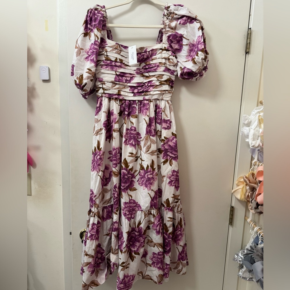 Abercrombie Emerson Puff Sleeve Midi Dress